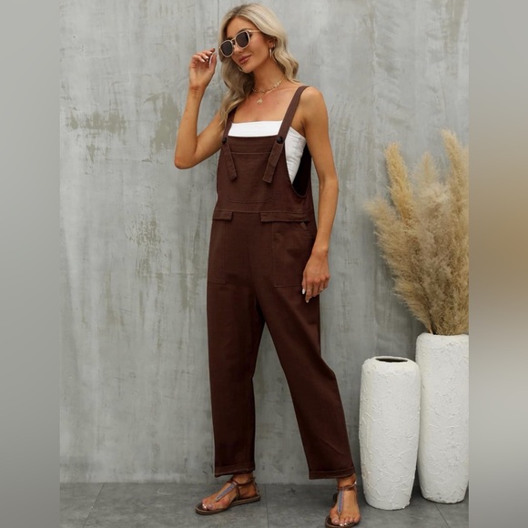 Elegant Brown Women's Jumpsuit - Picture 7 of 8